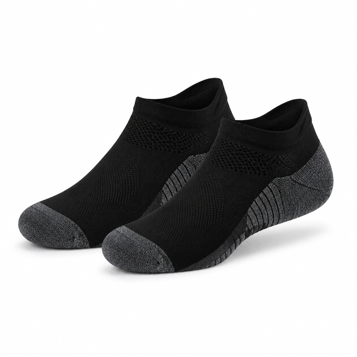Chaussettes de sport 35-38 en maille noire et grise - basses respirantes