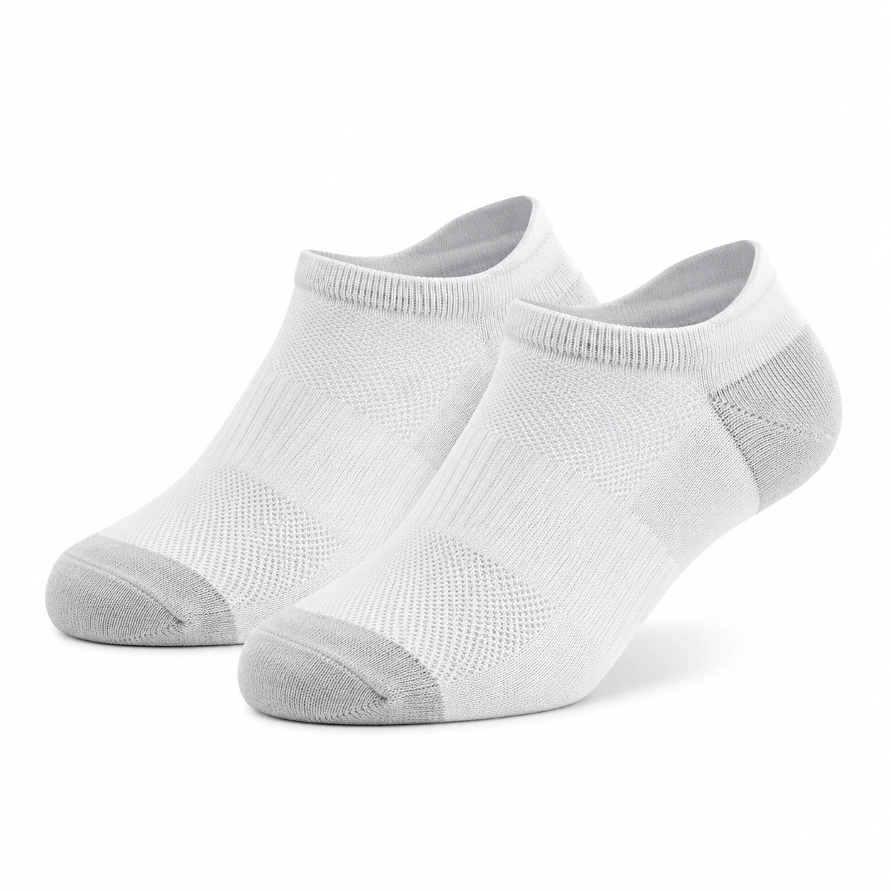 Chaussettes basses 35-38 en maille blanche et grise pour sport - respirantes