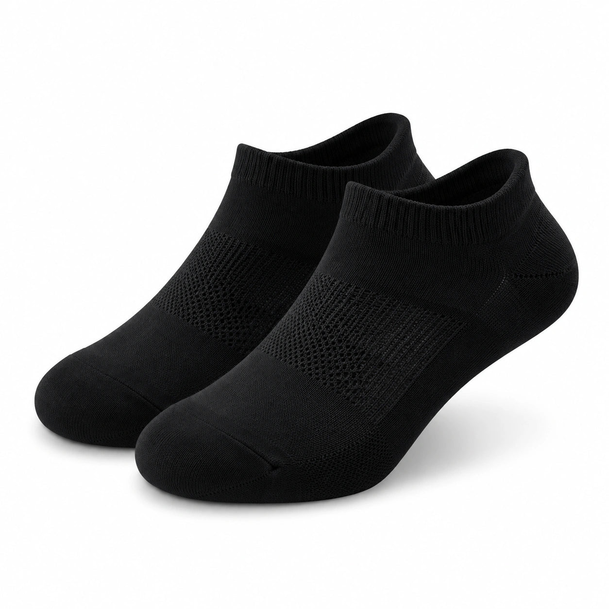 Chaussettes basses 39-42 en textile noir respirant pour sport