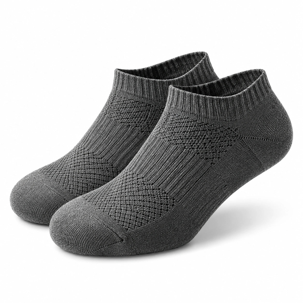 Chaussettes courtes 43-46 en maille gris foncé à motif texturé pour usage quotidien