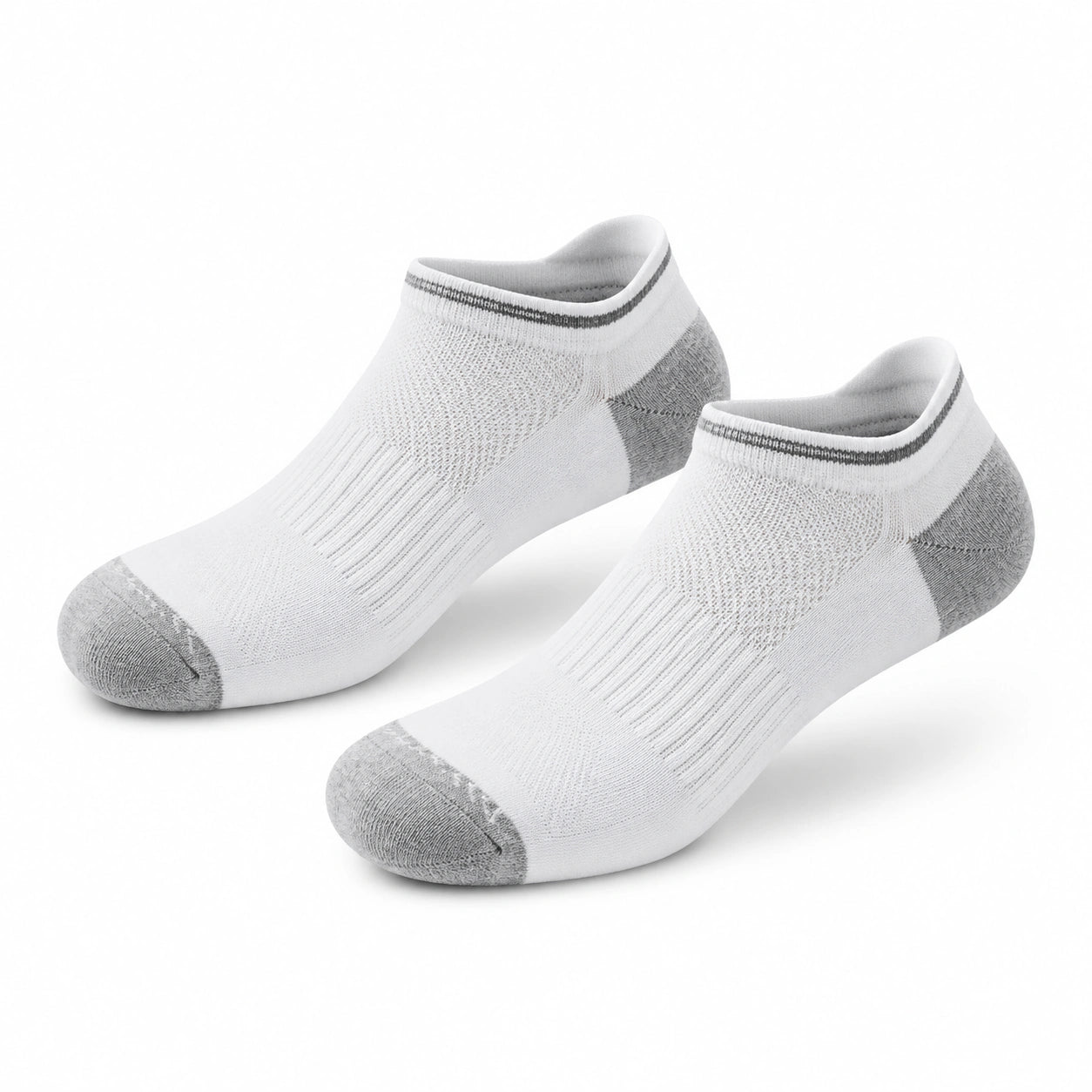Chaussettes basses 43-46 en textile tricoté blanc gris pour sport respirantes