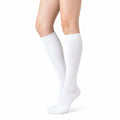 Chaussettes montantes 35-38 blanches en textile côtelé style sport