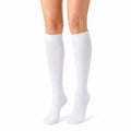 Chaussettes hautes 39-42 blanches en maille côtelée style classique