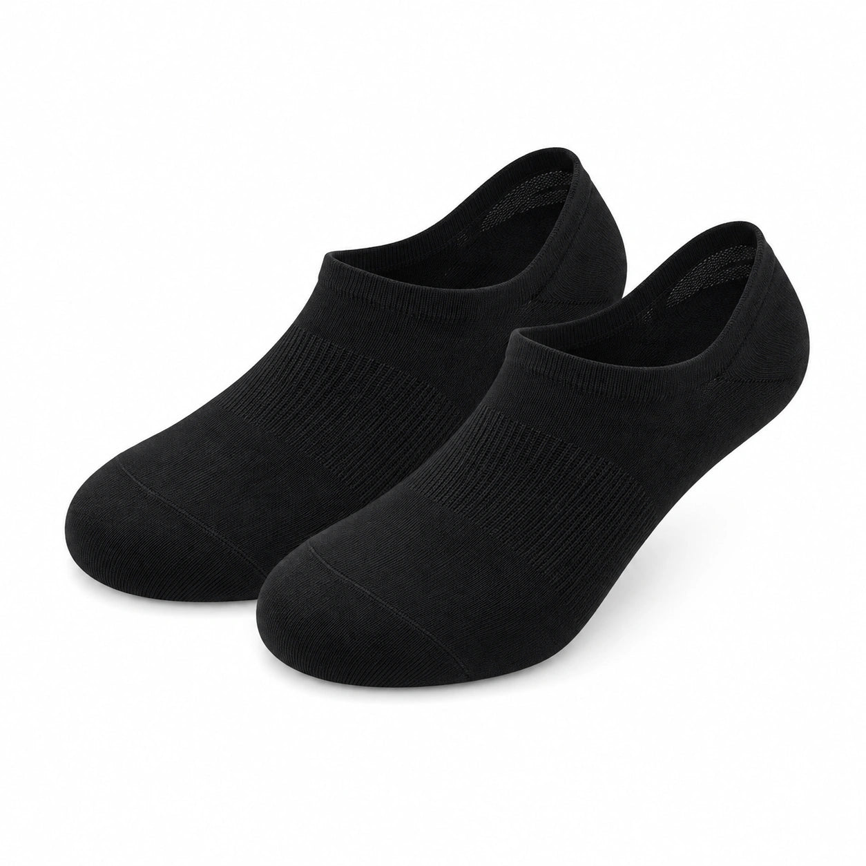 Chaussettes invisibles 35-38 en maille textile noire - coupe basse extensible