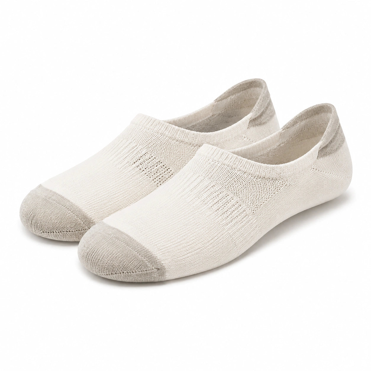 Chaussettes invisibles 43-46 en maille textile écru respirantes pour usage quotidien