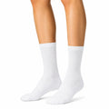Chaussettes mi-mollet 35-38 blanches en maille respirante style sportif