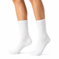 Chaussettes mi-mollet 43-46 blanches en maille côtelée respirante