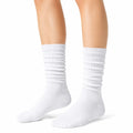 Chaussettes mi-mollet 35-38 en textile blanc côtelé style froncé