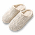 Chaussons femme 36/37 en textile crème doublés style maille pour intérieur