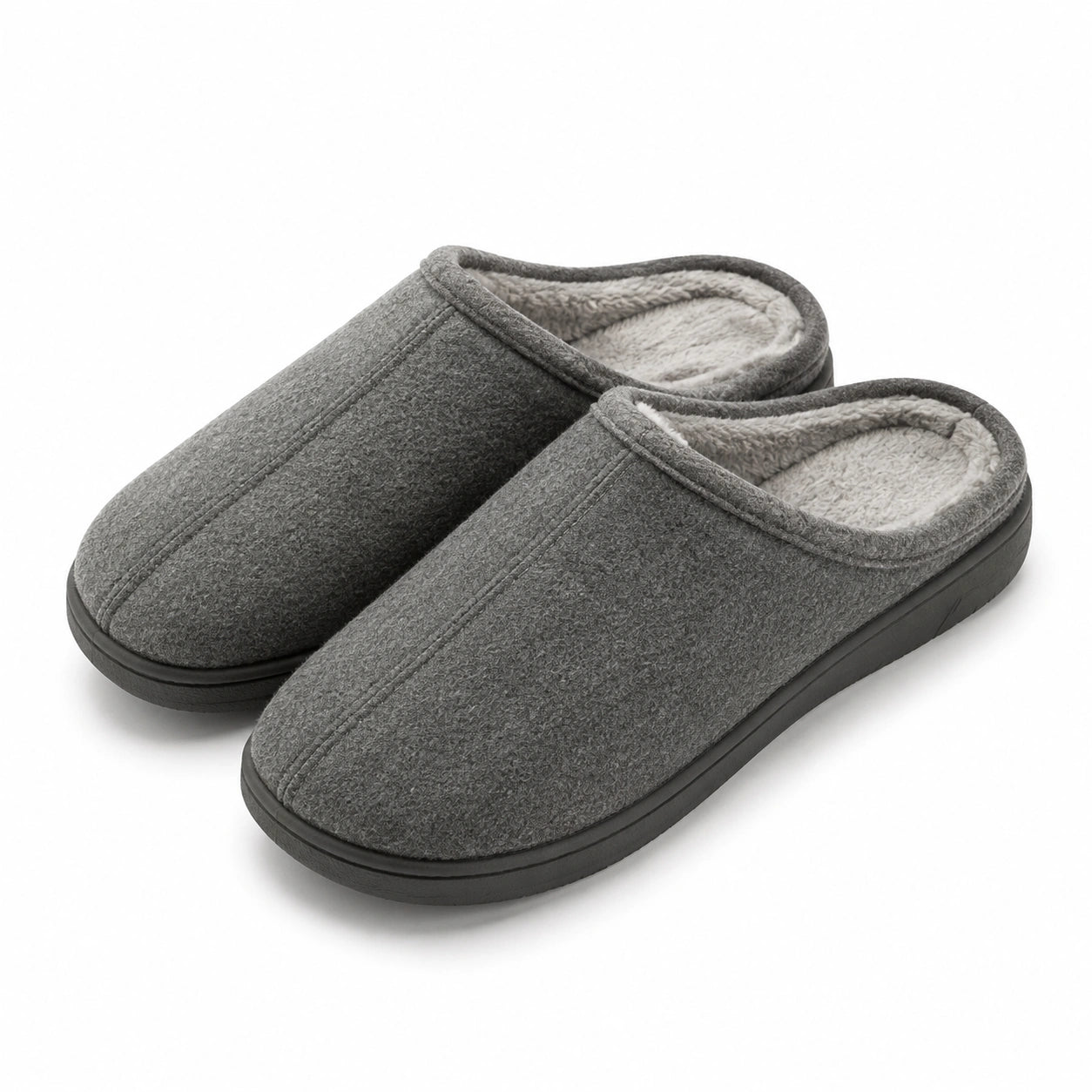 Chaussons taille 36/37 en textile gris à enfiler doublés pour intérieur