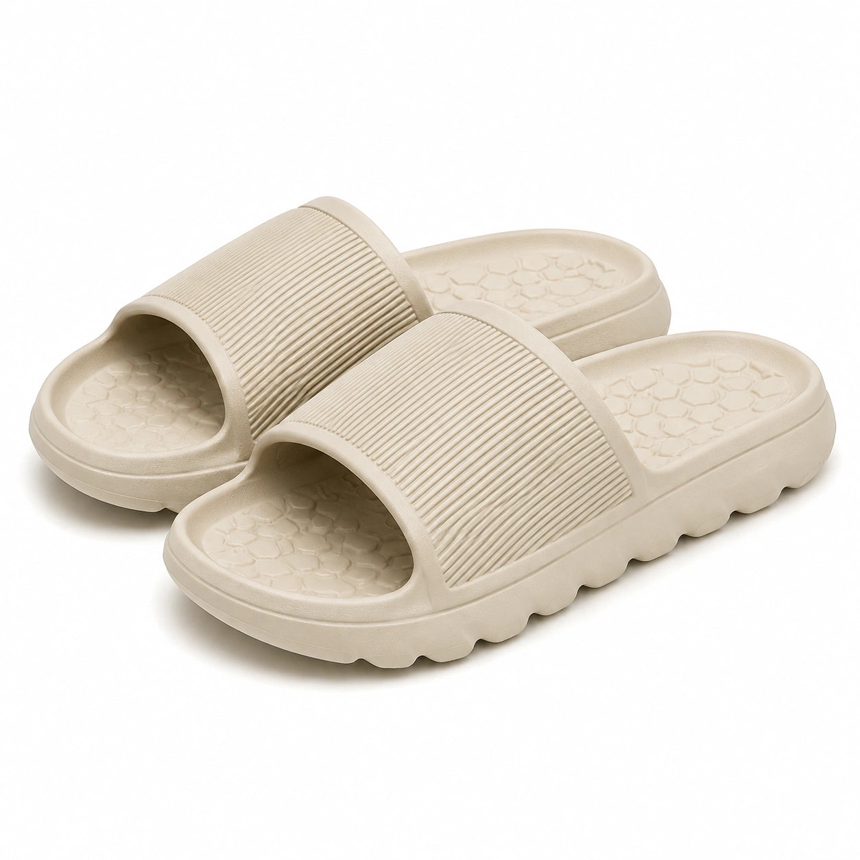 Claquettes 38/39 en mousse synthétique beige à semelle antidérapante